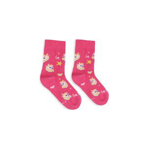 Dětské barefootové ponožky Be Lenka Kids - Crew - Unicorn - BubleGum Pink 27-30