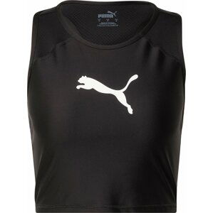 PUMA Sportovní top 'Fit Eversculpt Fitted Tank' černá / bílá