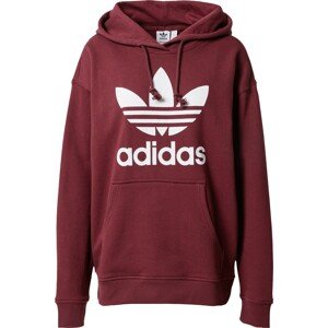 ADIDAS ORIGINALS Mikina burgundská červeň / bílá