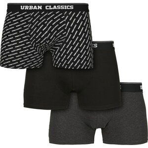 Urban Classics Boxerky tmavě šedá / černá / bílá