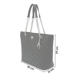 ARMANI EXCHANGE Nákupní taška černá / stříbrná