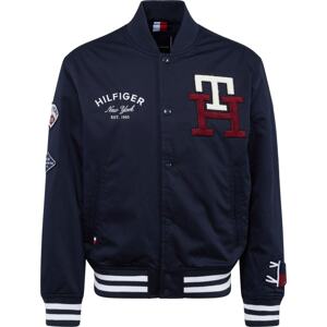 TOMMY HILFIGER Přechodná bunda námořnická modř / karmínově červené / bílá