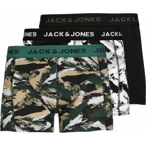 JACK & JONES Boxerky čedičová šedá / zelená / černá / bílá
