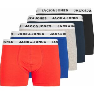 JACK & JONES Boxerky modrá / šedý melír / světle červená / černá