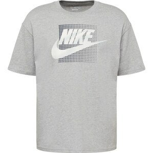 Nike Sportswear Tričko tmavě šedá / šedý melír / bílá