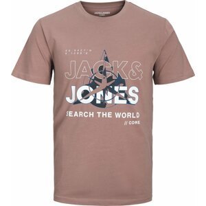 JACK & JONES Tričko 'Hunt' marine modrá / bledě fialová / černá / bílá