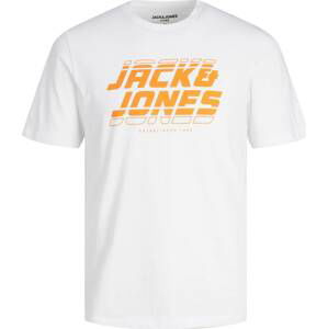 JACK & JONES Tričko 'ELLIOT ' oranžová / bílá