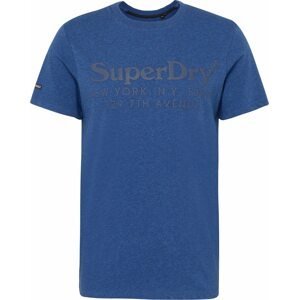 Superdry Tričko modrý melír / tmavě šedá