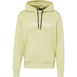 Calvin Klein Mikina světle zelená / bílá