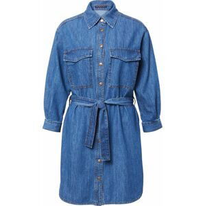 Sisley Košilové šaty modrá džínovina