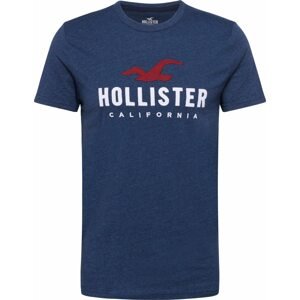 HOLLISTER Tričko námořnická modř / červená / bílá