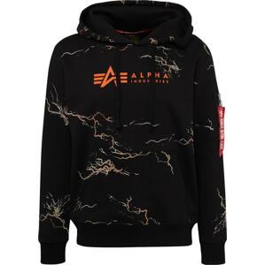 ALPHA INDUSTRIES Mikina oranžová / meruňková / černá / offwhite