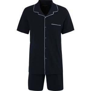 SCHIESSER Pyžamo krátké tmavě modrá / bílá