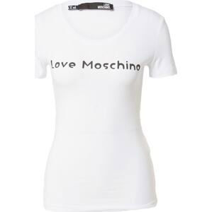 Love Moschino Tričko 'MAGLIETTA' černá / bílá