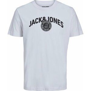 JACK & JONES Tričko černá / bílá