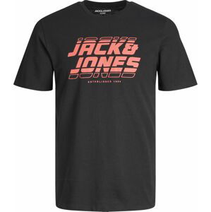 JACK & JONES Tričko 'ELLIOT' lososová / černá