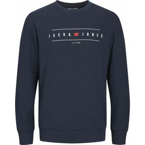 JACK & JONES Mikina námořnická modř / červená třešeň / bílá