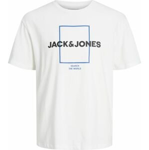 JACK & JONES Tričko 'EXPLORED' modrá / černá / bílá