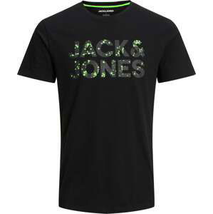 JACK & JONES Tričko světle zelená / černá