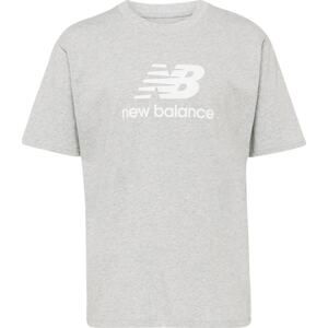 new balance Tričko šedý melír / bílá