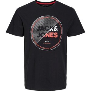 JACK & JONES Tričko 'RALF' lososová / černá / bílá