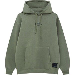 Pull&Bear Mikina khaki / černá