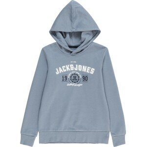 Jack & Jones Junior Mikina 'Andy' chladná modrá / černá / bílá