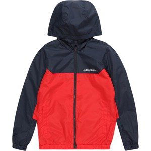 Jack & Jones Junior Přechodná bunda marine modrá / červená / bílá