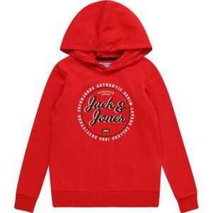 Jack & Jones Junior Mikina 'Andy' červená / černá / bílá