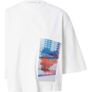 Calvin Klein Jeans Tričko 'Motion' světlemodrá / humrová / bílá