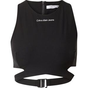 Calvin Klein Jeans Top černá / bílá