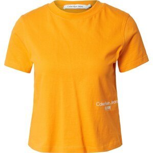 Calvin Klein Jeans Tričko oranžová / bílá