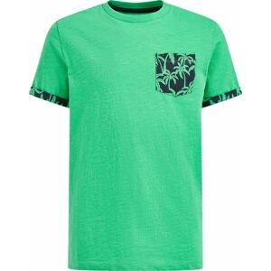 WE Fashion Tričko marine modrá / zelená