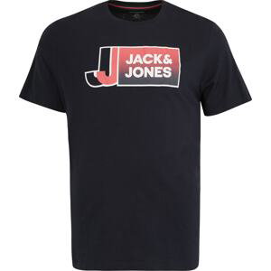 Jack & Jones Plus Tričko 'LOGAN' marine modrá / červená / bílá