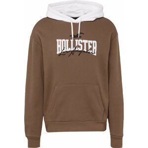 HOLLISTER Mikina hnědá / černá / bílá