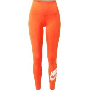 NIKE Sportovní kalhoty svítivě oranžová / bílá