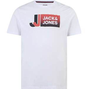 Jack & Jones Plus Tričko 'LOGAN' červená / černá / bílá