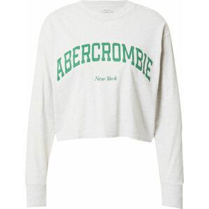 Abercrombie & Fitch Tričko šedý melír / zelená / bílá