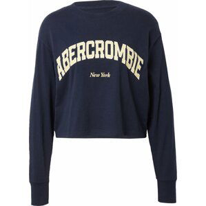 Abercrombie & Fitch Tričko světle béžová / námořnická modř / bílá