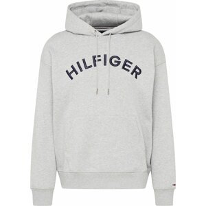 TOMMY HILFIGER Mikina tmavě modrá / světle šedá / červená / bílá