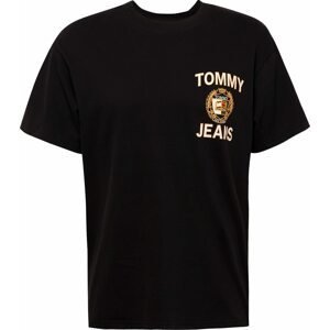 Tommy Jeans Tričko 'LUXE' zlatě žlutá / zelená / černá / bílá