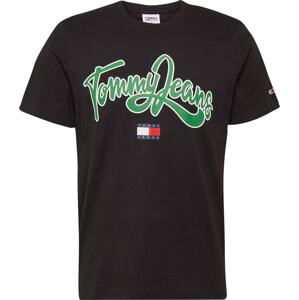 Tommy Jeans Tričko zelená / červená / černá / bílá