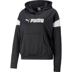 PUMA Sportovní mikina černá / bílá