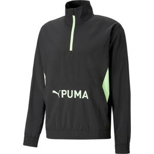 PUMA Sportovní bunda svítivě zelená / černá