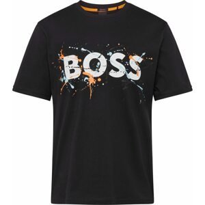 BOSS Orange Tričko černá / bílá