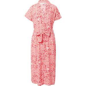 SAINT TROPEZ Košilové šaty 'Blanca' pink / červená / bílá