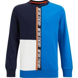 WE Fashion Tričko modrá / tmavě modrá / pastelově oranžová / bílá