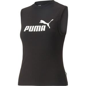 PUMA Sportovní top černá / bílá