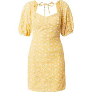 Dorothy Perkins Koktejlové šaty žlutá / bílá