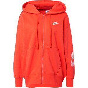 Nike Sportswear Mikina oranžově červená / bílá